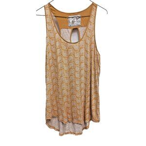 Lilka Anthropologie Womens Tank Top Medium Mustard Yellow‎ Elephant Print BOHO